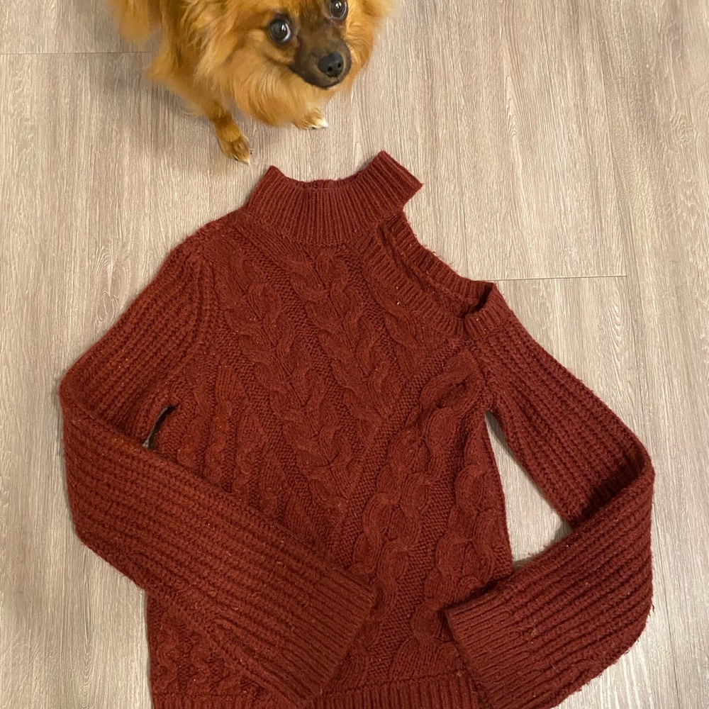 Cold shoulder sweater